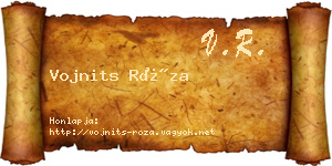Vojnits Róza névjegykártya